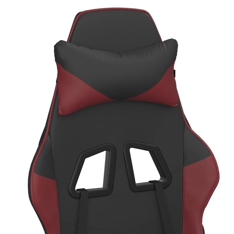 PC, gaming si accesorii - Gaming - Accesorii gaming - Scaune gaming - Scaun de gaming masaj/suport picioare negru/rosu vin piele eco - Infinity.ro