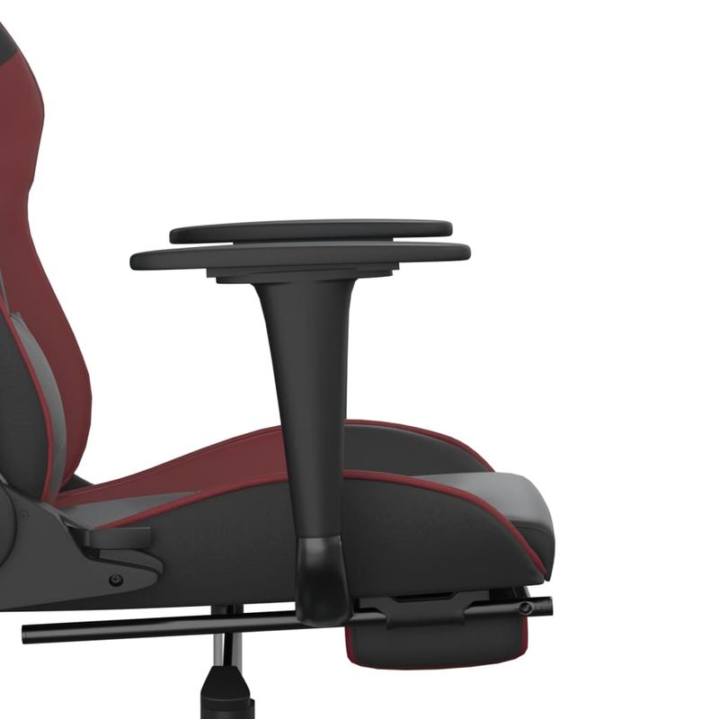 PC, gaming si accesorii - Gaming - Accesorii gaming - Scaune gaming - Scaun de gaming masaj/suport picioare negru/rosu vin piele eco - Infinity.ro