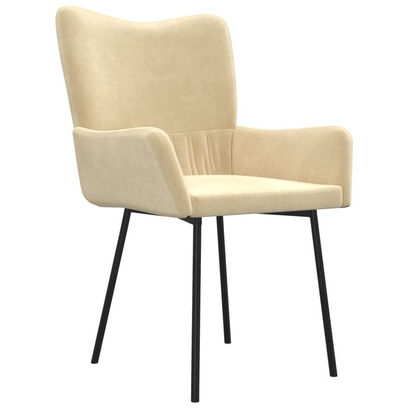 Casa si Gradina - Mobilier - Scaune si fotolii - Scaune - Scaune de bucatarie, 2 buc., crem, catifea - Infinity.ro