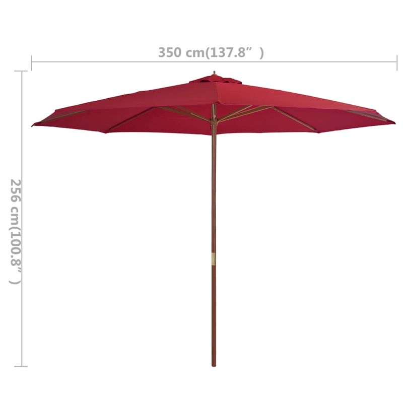 Casa si Gradina - Gradina si terasa - Umbrele si pavilioane - Umbrele - Umbrela de soare exterior, visiniu, 350 cm - Infinity.ro