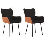 Casa si Gradina - Mobilier - Scaune si fotolii - Scaune - Scaune de bucatarie, 2 buc., negru, textil si piele ecologica - Infinity.ro