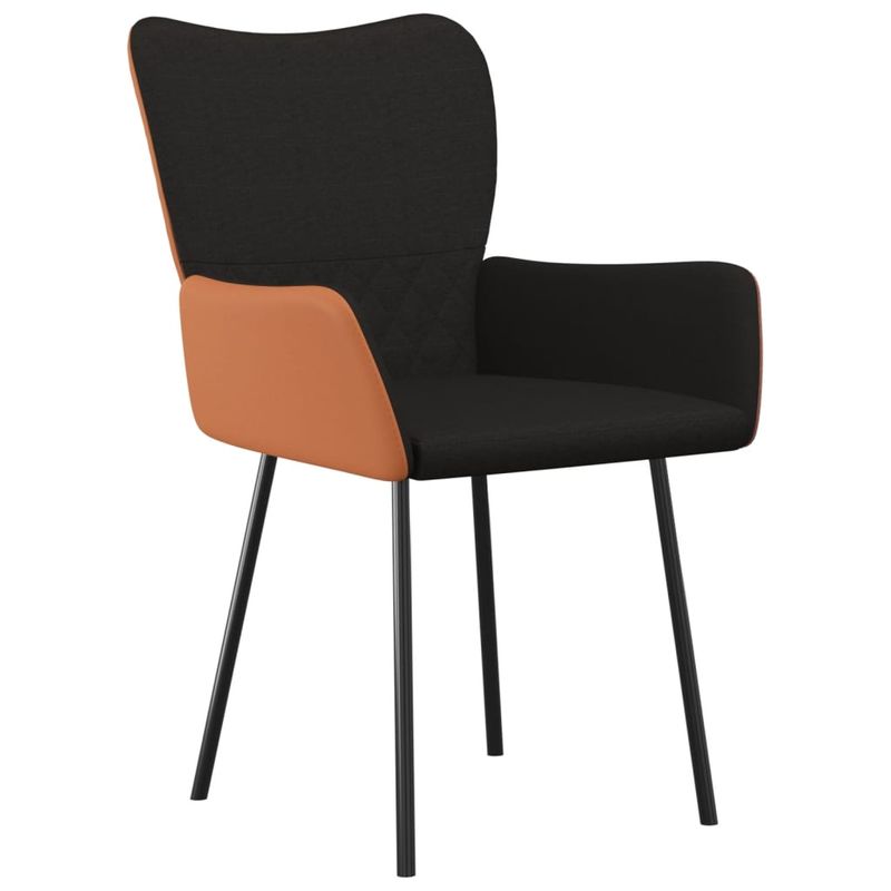Casa si Gradina - Mobilier - Scaune si fotolii - Scaune - Scaune de bucatarie, 2 buc., negru, textil si piele ecologica - Infinity.ro