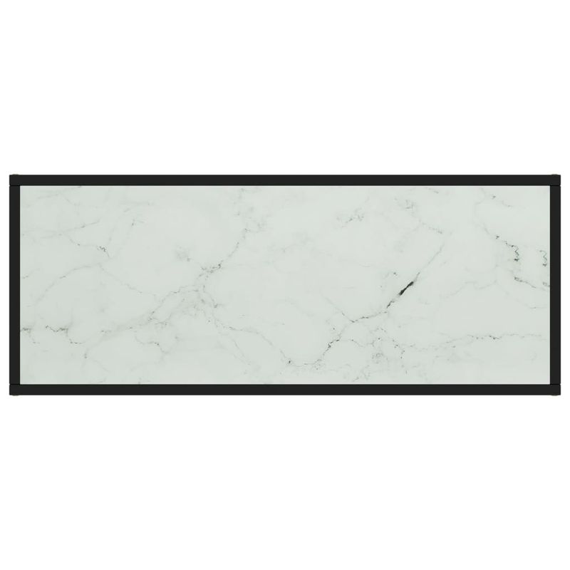 Casa si Gradina - Mobilier - Comode si corpuri - Comode - Dulap TV, negru cu sticla alba marmorata, 100x40x40 cm - Infinity.ro