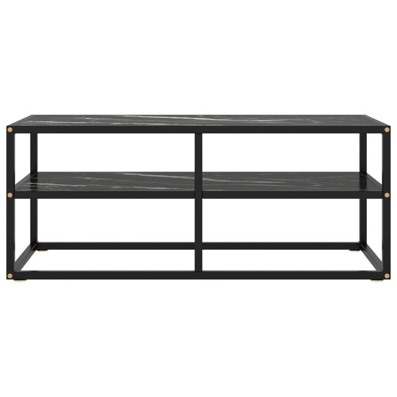 Casa si Gradina - Mobilier - Comode si corpuri - Comode - Dulap TV, negru, 100 x 40 x 40 cm, sticla de marmura neagra - Infinity.ro