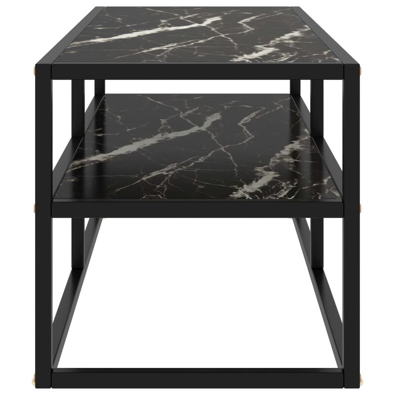 Casa si Gradina - Mobilier - Comode si corpuri - Comode - Dulap TV, negru, 100 x 40 x 40 cm, sticla de marmura neagra - Infinity.ro