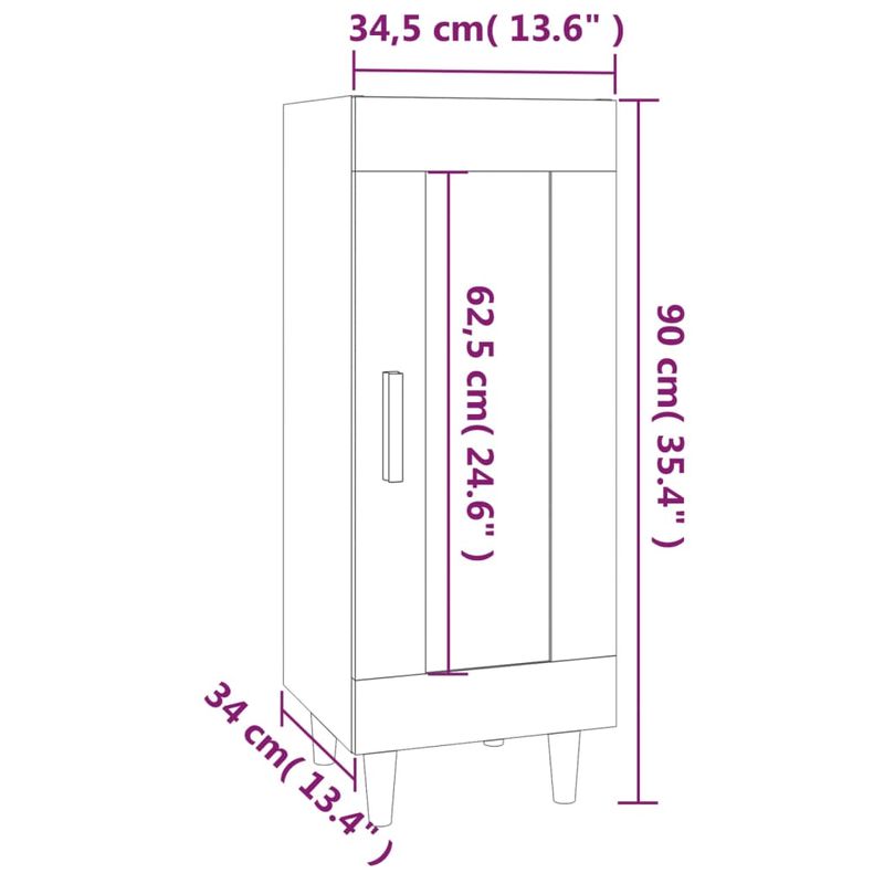 Casa si Gradina - Mobilier - Comode si corpuri - Comode - Servanta, stejar sonoma, 34,5x34x90 cm, lemn compozit - Infinity.ro