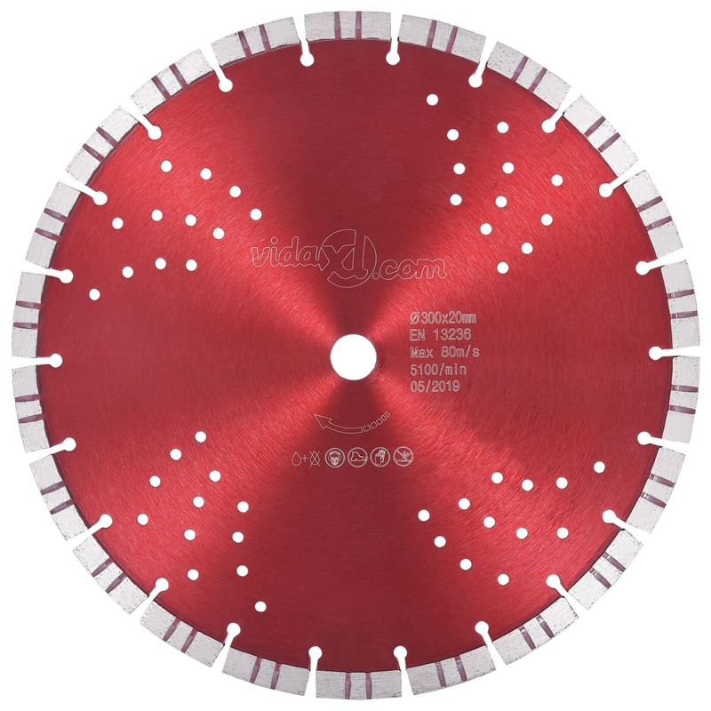 Casa si Gradina - Constructii - Scule electrice si accesorii - Accesorii polizare si slefuire - Disc diamantat de taiere cu segmente turbo și gauri otel 300 mm, mărime 300 mm/20 mm - Infinity.ro