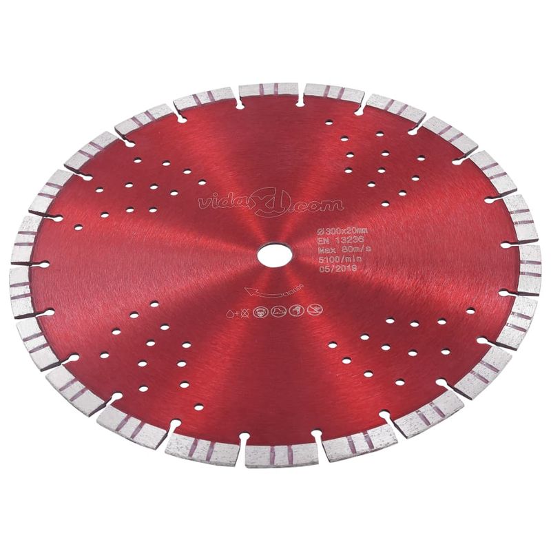 Casa si Gradina - Constructii - Scule electrice si accesorii - Accesorii polizare si slefuire - Disc diamantat de taiere cu segmente turbo și gauri otel 300 mm, mărime 300 mm/20 mm - Infinity.ro