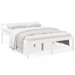 Casa si Gradina - Mobilier - Paturi si accesorii - Paturi - Pat pentru seniori mic single, alb, 150x200 cm, lemn masiv de pin - Infinity.ro