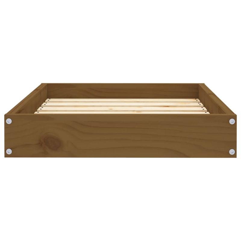 Petshop - Accesorii petshop - Culcusuri si custi - Culcusuri si saltele - Pat pentru caini, maro miere, 61,5x49x9 cm, lemn masiv pin - Infinity.ro