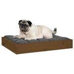 Petshop - Accesorii petshop - Culcusuri si custi - Culcusuri si saltele - Pat pentru caini, maro miere, 61,5x49x9 cm, lemn masiv pin - Infinity.ro