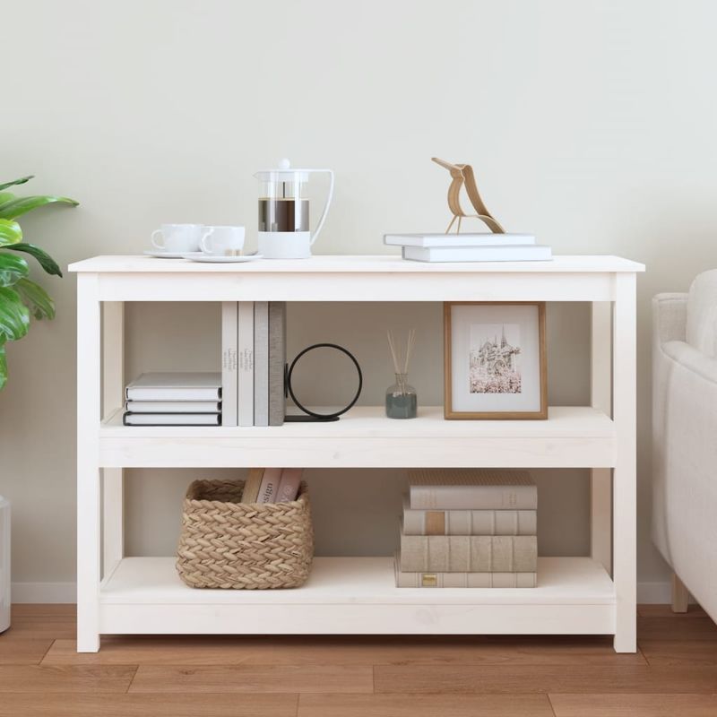 Casa si Gradina - Mobilier - Comode si corpuri - Console - Masa consola, alb, 110x40x74 cm, lemn masiv de pin - Infinity.ro