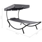Casa si Gradina - Gradina si terasa - Mobilier exterior - Scaune si sezlonguri gradina - Pat sezlong de exterior cu baldachin si perna, gri - Infinity.ro