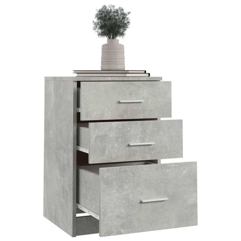 Casa si Gradina - Mobilier - Comode si corpuri - Noptiere - Noptiera, gri beton, 40x40x63 cm, lemn compozit - Infinity.ro