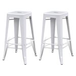 Casa si Gradina - Mobilier - Scaune si fotolii - Scaune - Scaune de bar, 2 buc., alb, otel - Infinity.ro