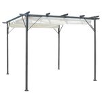 Casa si Gradina - Gradina si terasa - Decoratiuni exterior - Arcade - Pergola cu acoperis retractabil, alb crem, 3 x 3 m, otel - Infinity.ro