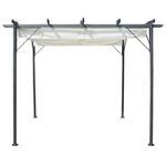 Casa si Gradina - Gradina si terasa - Decoratiuni exterior - Arcade - Pergola cu acoperis retractabil, alb crem, 3 x 3 m, otel - Infinity.ro