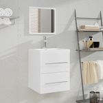 Casa si Gradina - Mobilier - Seturi de mobilier - Seturi baie - Dulap de baie cu oglinda, alb, 41x38,5x48 cm - Infinity.ro