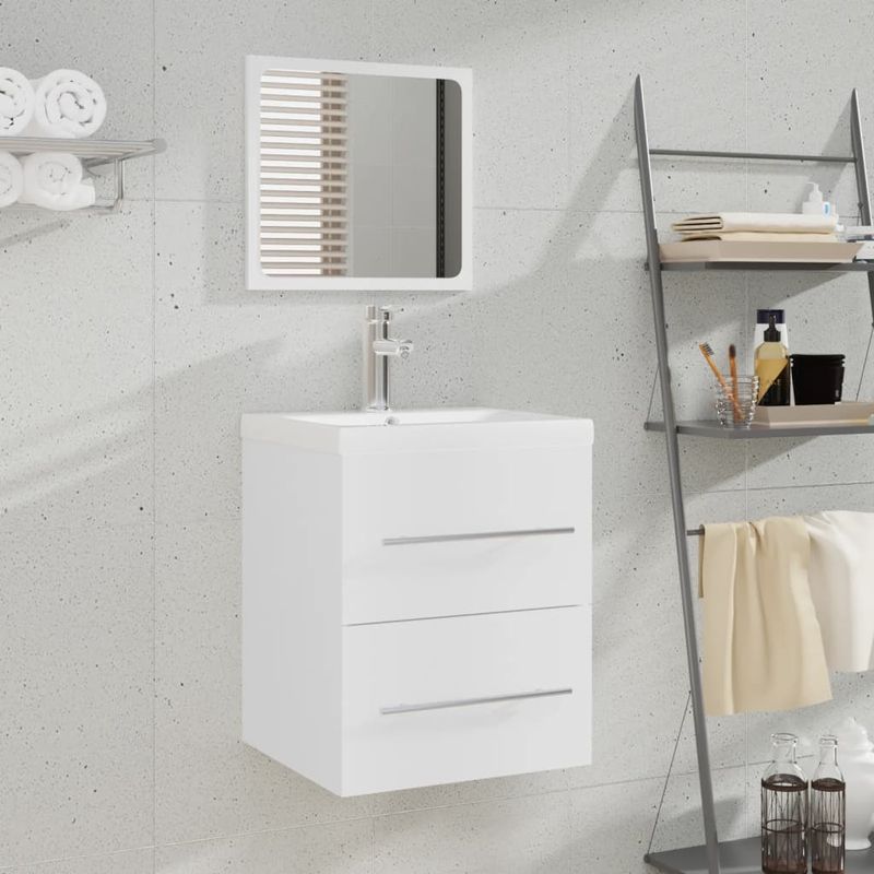 Casa si Gradina - Mobilier - Seturi de mobilier - Seturi baie - Dulap de baie cu oglinda, alb, 41x38,5x48 cm - Infinity.ro