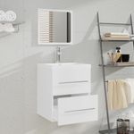 Casa si Gradina - Mobilier - Seturi de mobilier - Seturi baie - Dulap de baie cu oglinda, alb, 41x38,5x48 cm - Infinity.ro