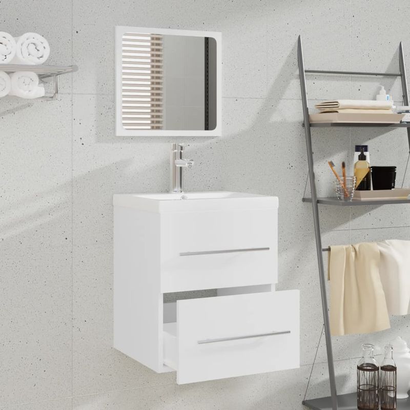 Casa si Gradina - Mobilier - Seturi de mobilier - Seturi baie - Dulap de baie cu oglinda, alb, 41x38,5x48 cm - Infinity.ro