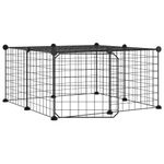 Petshop - Accesorii petshop - Culcusuri si custi - Custi interior si exterior - Cusca animale de companie cu usa 12 panouri negru 35x35 cm otel - Infinity.ro
