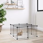 Petshop - Accesorii petshop - Culcusuri si custi - Custi interior si exterior - Cusca animale de companie cu usa 12 panouri negru 35x35 cm otel - Infinity.ro