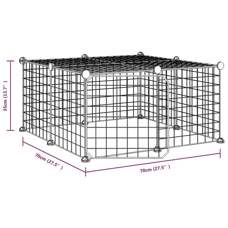Petshop - Accesorii petshop - Culcusuri si custi - Custi interior si exterior - Cusca animale de companie cu usa 12 panouri negru 35x35 cm otel - Infinity.ro