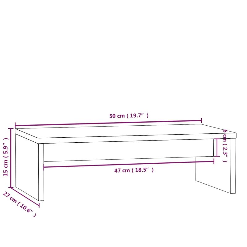 Casa si Gradina - Mobilier - Comode si corpuri - Comode - Stand pentru monitor, alb, 50x27x15 cm, lemn masiv pin - Infinity.ro