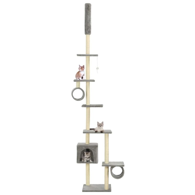 Petshop - Accesorii petshop - Jucarii animale - Ansambluri de joaca - Ansamblu pisici, stalpi funie sisal, 260 cm Gri - Infinity.ro