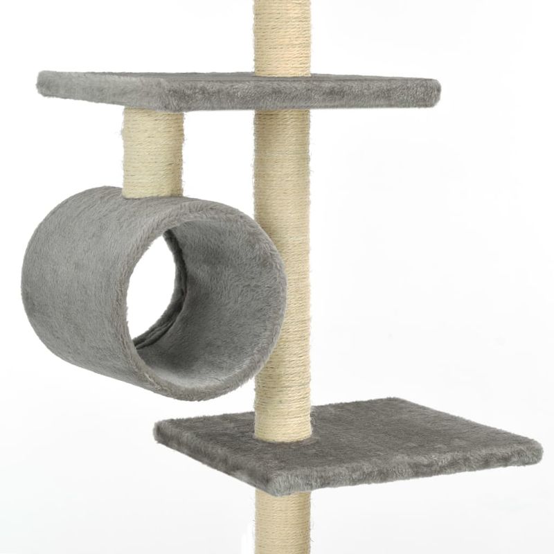 Petshop - Accesorii petshop - Jucarii animale - Ansambluri de joaca - Ansamblu pisici, stalpi funie sisal, 260 cm Gri - Infinity.ro