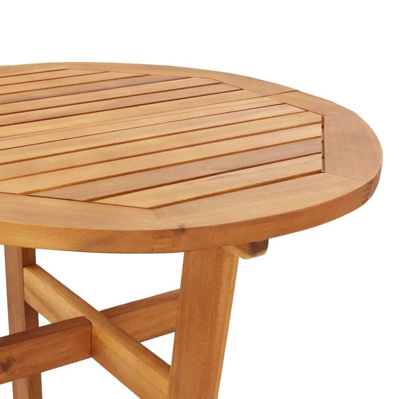Casa si Gradina - Gradina si terasa - Mobilier exterior - Seturi mobila gradina - Set mobilier de bar, 5 piese, lemn masiv de acacia, model taburete de bar cu șezut rotund - Infinity.ro
