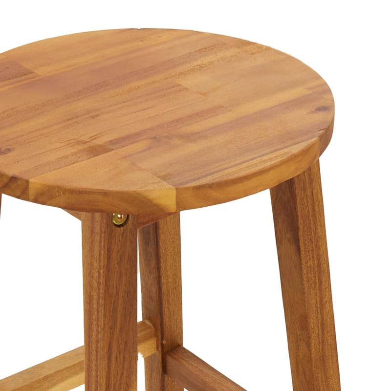 Casa si Gradina - Gradina si terasa - Mobilier exterior - Seturi mobila gradina - Set mobilier de bar, 5 piese, lemn masiv de acacia, model taburete de bar cu șezut rotund - Infinity.ro