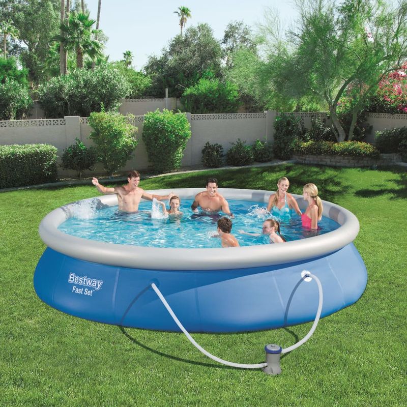 Casa si Gradina - Gradina si terasa - Piscine si accesorii - Piscine - Bestway Set piscina Fast Set, 457 x 84 cm, 57313 - Infinity.ro