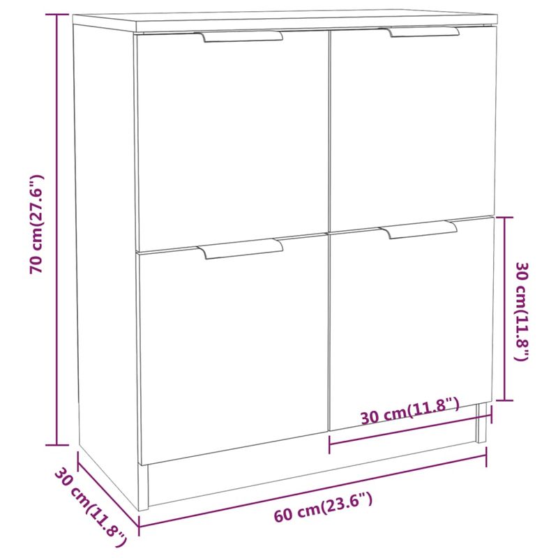 Casa si Gradina - Mobilier - Comode si corpuri - Comode - Servanta, alb, 60x30x70 cm, lemn prelucrat - Infinity.ro