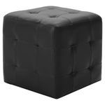 Casa si Gradina - Mobilier - Canapele si coltare - Canapele - Taburet, 2 buc., negru, 30 x 30 x 30 cm, piele ecologica - Infinity.ro