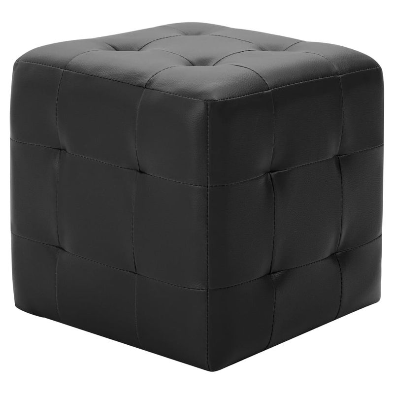 Casa si Gradina - Mobilier - Canapele si coltare - Canapele - Taburet, 2 buc., negru, 30 x 30 x 30 cm, piele ecologica - Infinity.ro