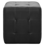 Casa si Gradina - Mobilier - Canapele si coltare - Canapele - Taburet, 2 buc., negru, 30 x 30 x 30 cm, piele ecologica - Infinity.ro