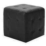 Casa si Gradina - Mobilier - Canapele si coltare - Canapele - Taburet, 2 buc., negru, 30 x 30 x 30 cm, piele ecologica - Infinity.ro