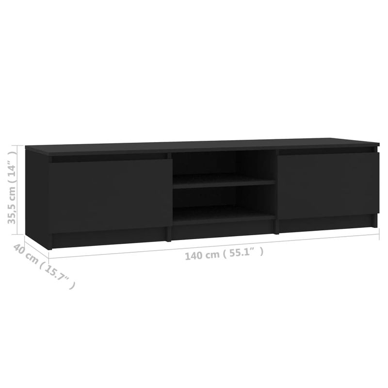 Casa si Gradina - Mobilier - Comode si corpuri - Comode - Comoda TV, negru, 140 x 40 x 35,5 cm, PAL - Infinity.ro