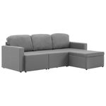 Casa si Gradina - Mobilier - Canapele si coltare - Canapele - Canapea extensibila modulara cu 3 locuri, gri deschis, textil - Infinity.ro