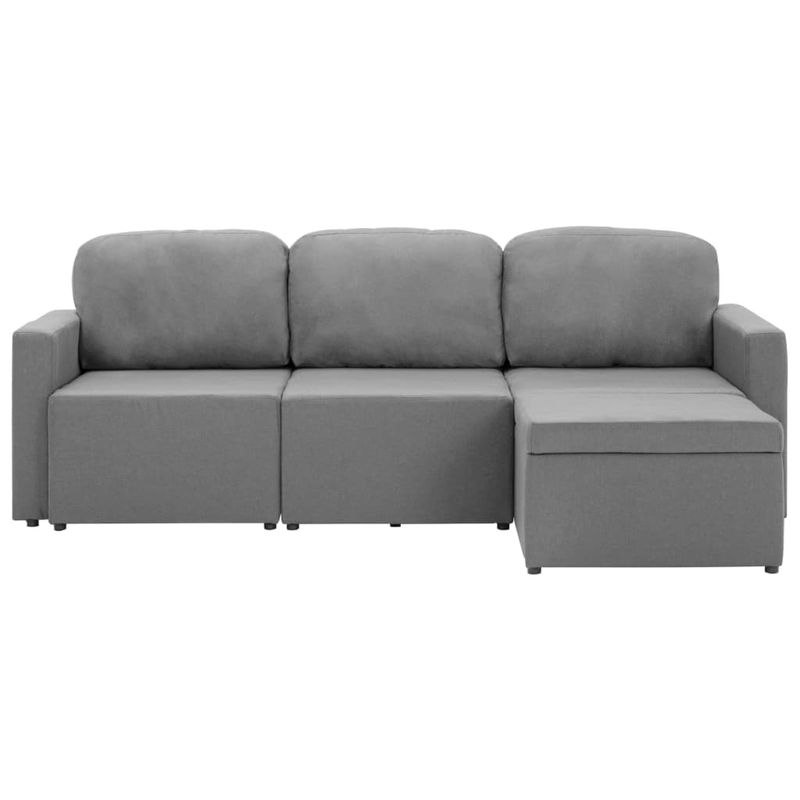 Casa si Gradina - Mobilier - Canapele si coltare - Canapele - Canapea extensibila modulara cu 3 locuri, gri deschis, textil - Infinity.ro