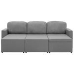 Casa si Gradina - Mobilier - Canapele si coltare - Canapele - Canapea extensibila modulara cu 3 locuri, gri deschis, textil - Infinity.ro