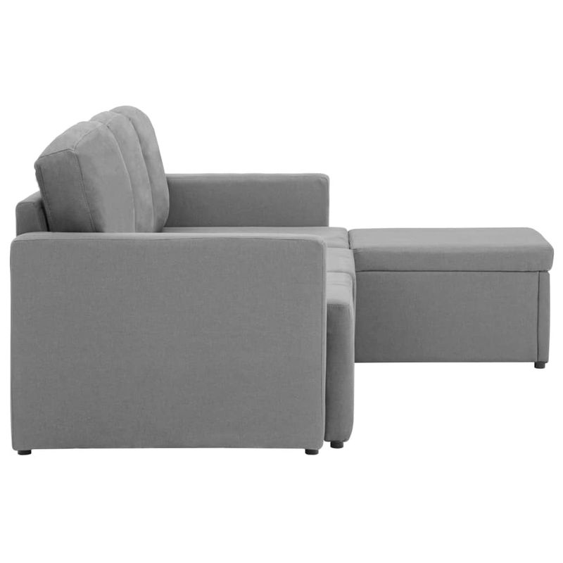 Casa si Gradina - Mobilier - Canapele si coltare - Canapele - Canapea extensibila modulara cu 3 locuri, gri deschis, textil - Infinity.ro