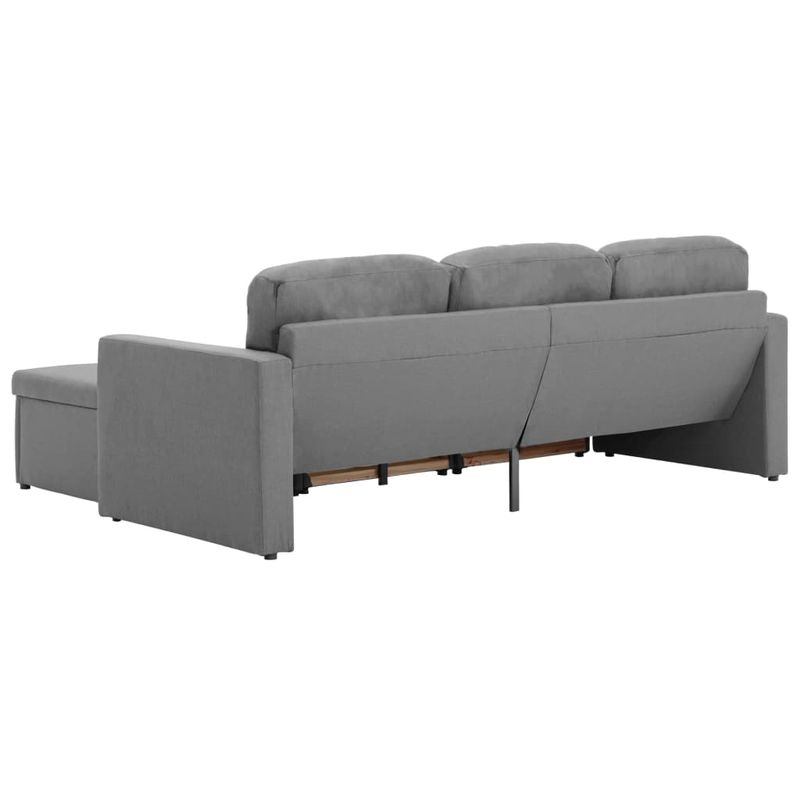 Casa si Gradina - Mobilier - Canapele si coltare - Canapele - Canapea extensibila modulara cu 3 locuri, gri deschis, textil - Infinity.ro