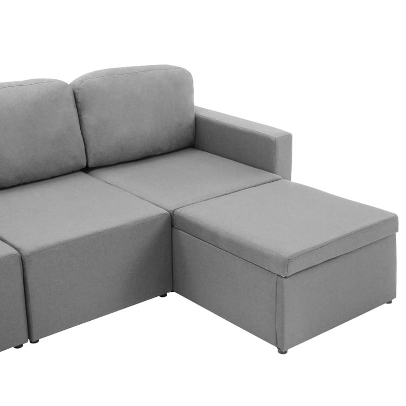 Casa si Gradina - Mobilier - Canapele si coltare - Canapele - Canapea extensibila modulara cu 3 locuri, gri deschis, textil - Infinity.ro