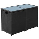 Casa si Gradina - Gradina si terasa - Mobilier exterior - Seturi mobila gradina - Set bistro cu perne, 3 piese, negru, poliratan - Infinity.ro