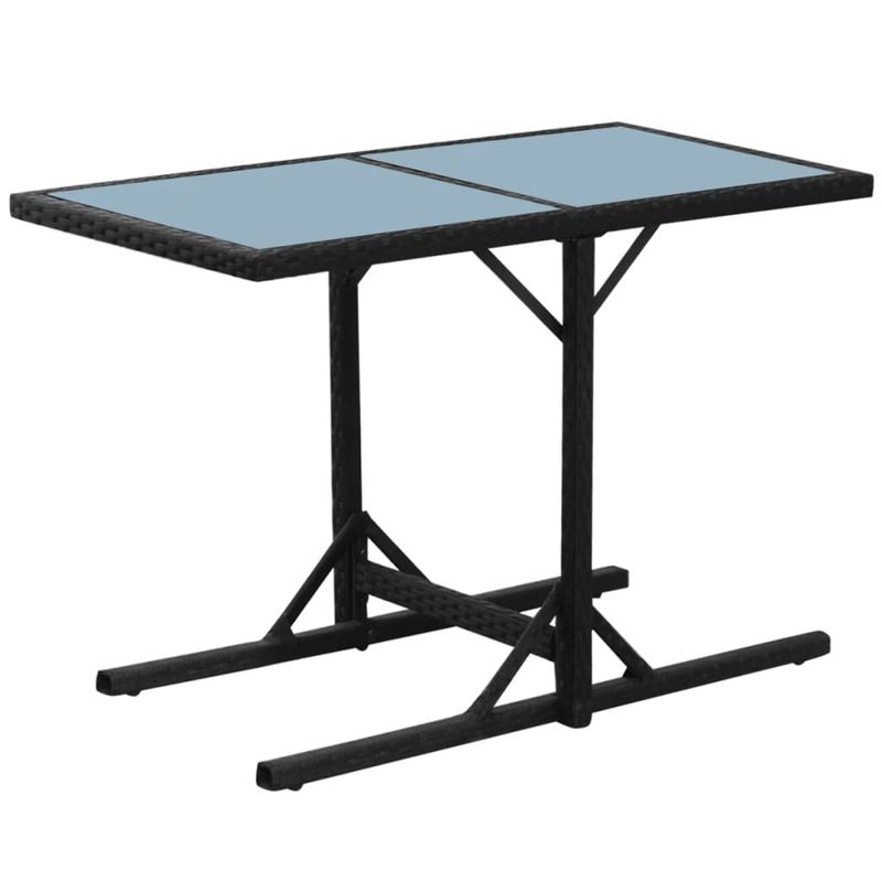 Casa si Gradina - Gradina si terasa - Mobilier exterior - Seturi mobila gradina - Set bistro cu perne, 3 piese, negru, poliratan - Infinity.ro