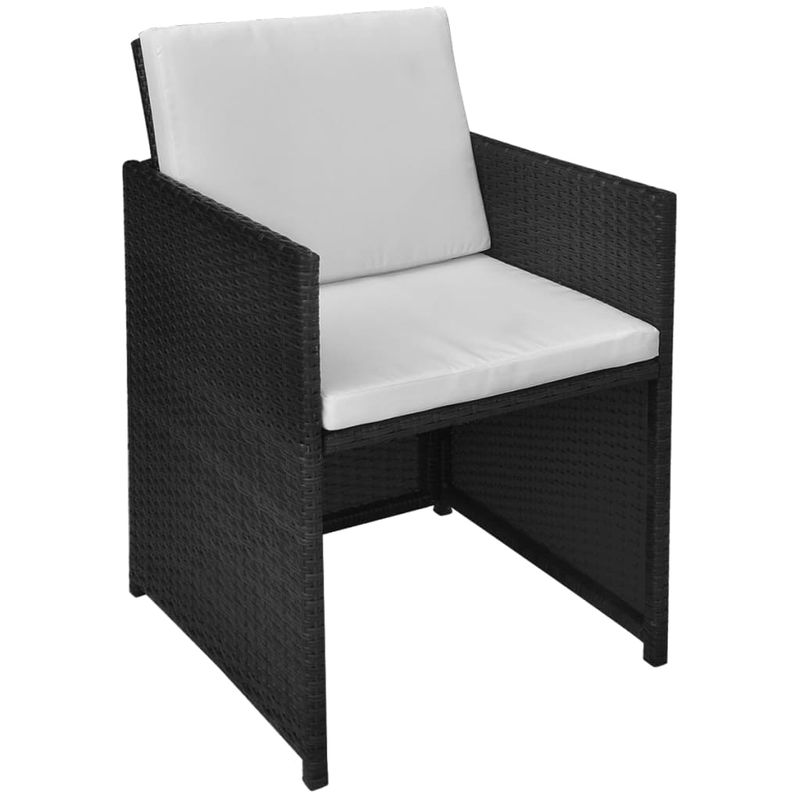 Casa si Gradina - Gradina si terasa - Mobilier exterior - Seturi mobila gradina - Set bistro cu perne, 3 piese, negru, poliratan - Infinity.ro