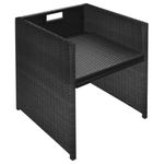 Casa si Gradina - Gradina si terasa - Mobilier exterior - Seturi mobila gradina - Set bistro cu perne, 3 piese, negru, poliratan - Infinity.ro